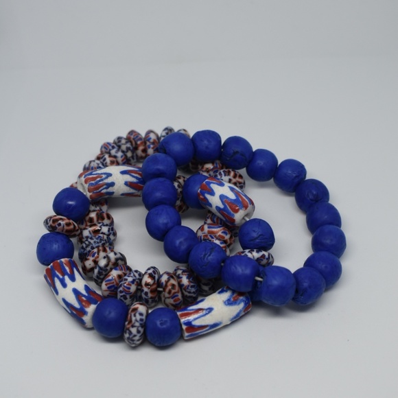 Set - African Slave Trade Glass Bead Bracelets - N - Picture 5 of 8